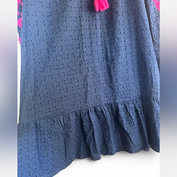 Lily Pulitzer Lucee Navy & Pink Boho Eyelet Dress Medium - Picture 5 of 6